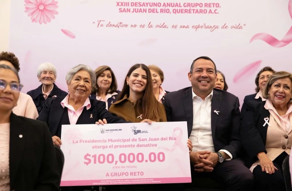 San Juan del Río dona 100 mil pesos a Grupo Reto contra el cáncer