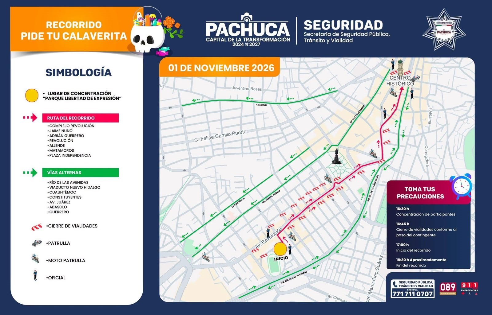 Pachuca se llena de tradición con el recorrido “Pide tu Calaverita”