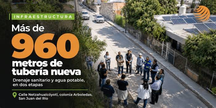 JAPAM renueva tuberías en calle Netzahualcóyotl, San Juan del Río