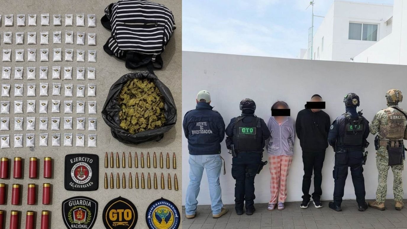 Aseguran Dosis de Droga y Cartuchos Durante Cateo en Valle de Santiago, Guanajuato