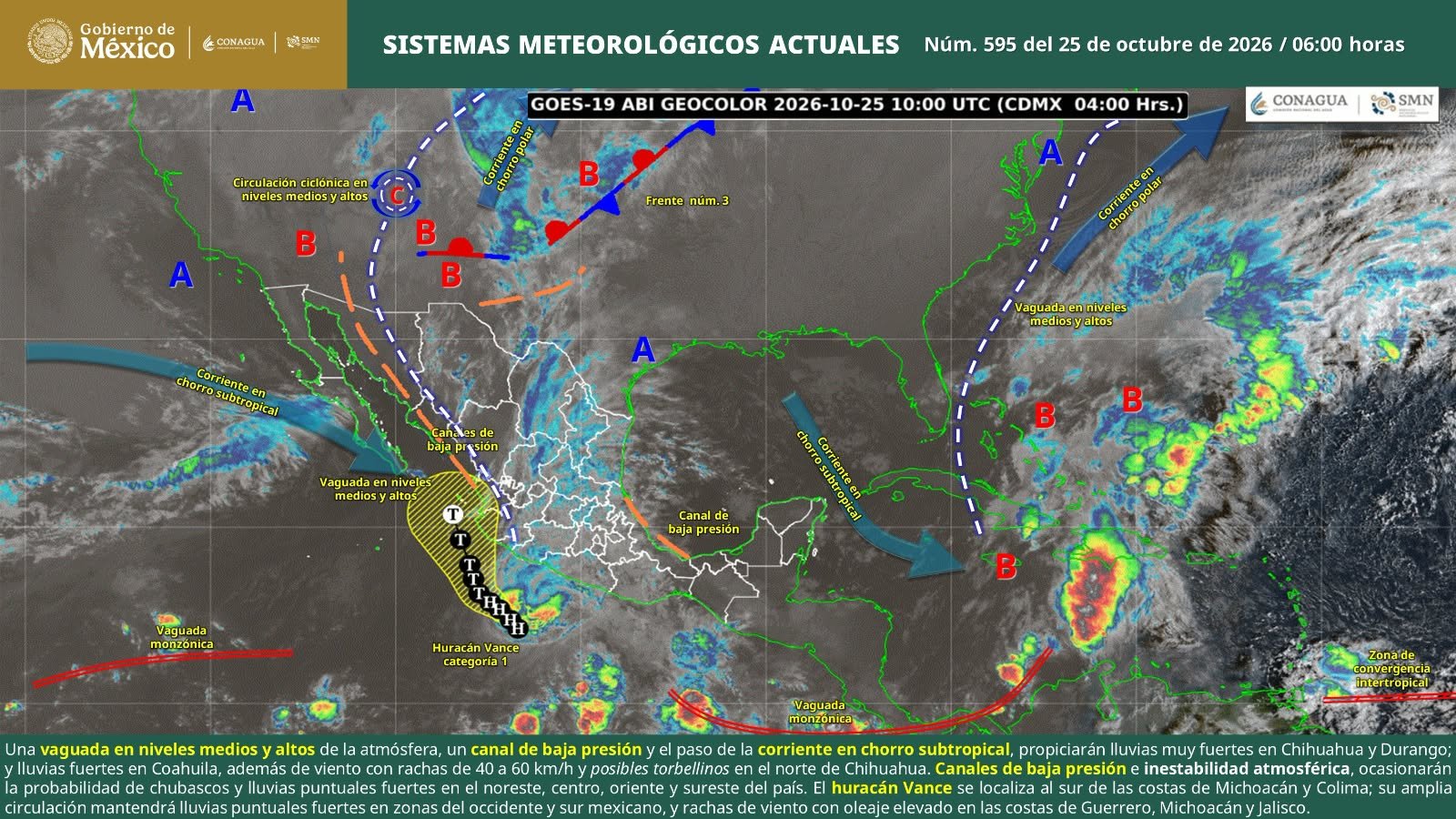 Pronostican fuertes lluvias, descargas eléctricas y rachas de viento para Coahuila