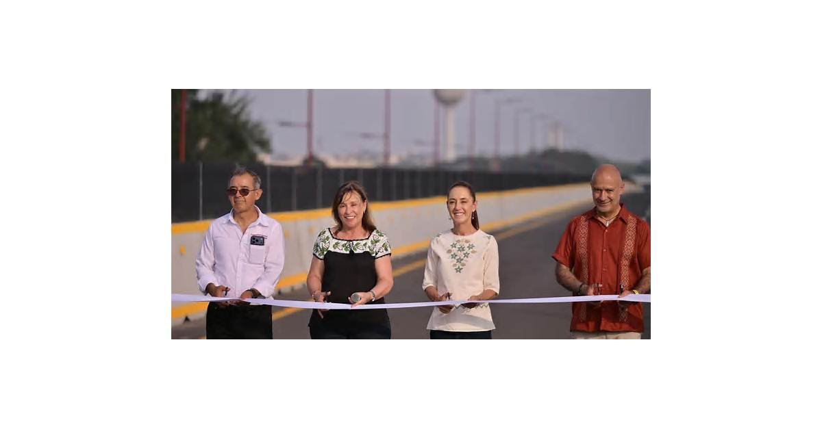 Sheinbaum inaugura puente de 2 km y 8 carriles para agilizar acceso al Puerto de Veracruz
