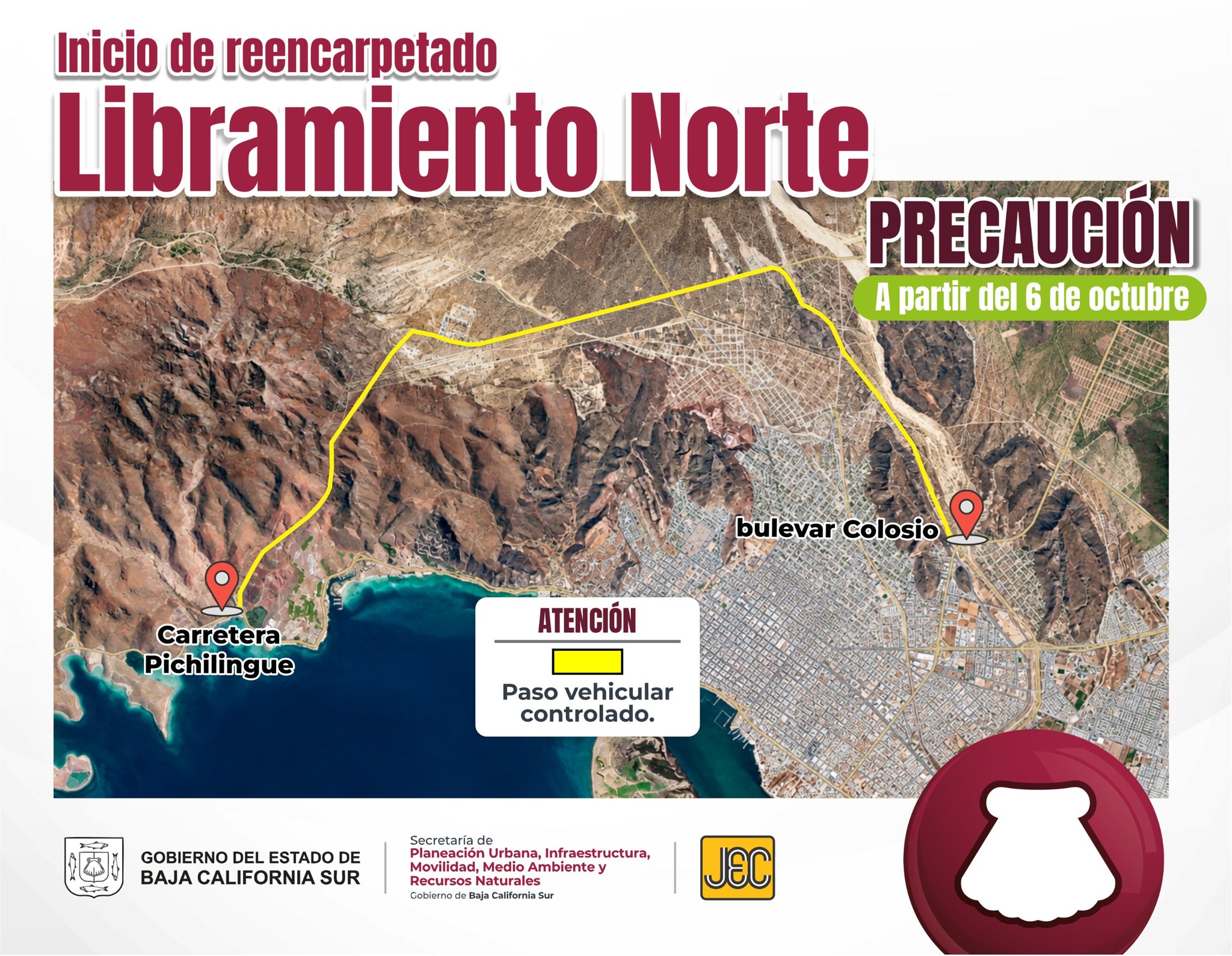 Rehabilitarán Libramiento Norte de La Paz; habrá paso a un solo carril