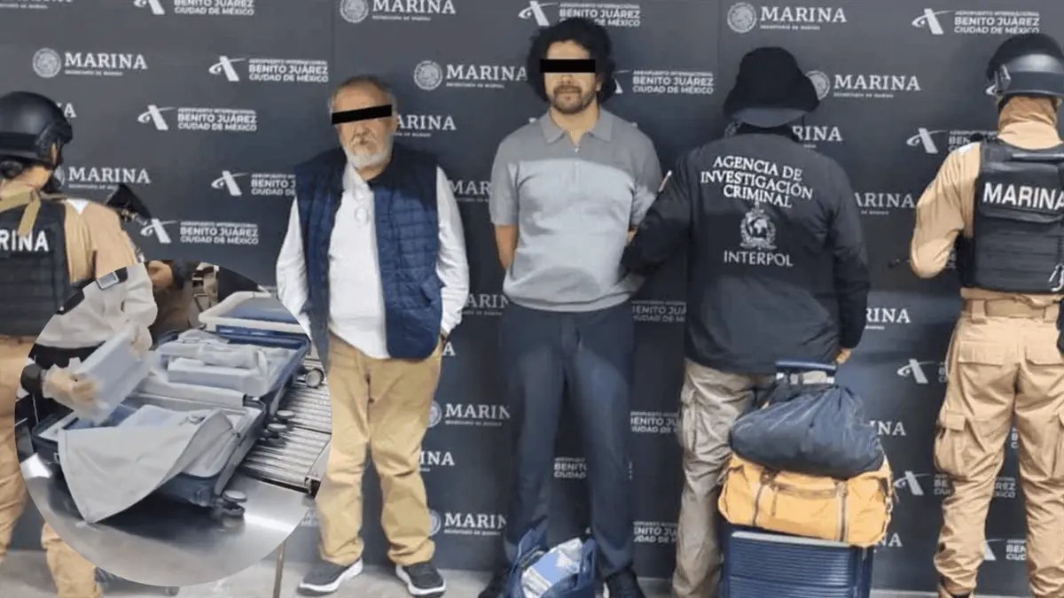 Decomisan 47 kilos de droga en el AICM: detienen a cuatro personas que llegaron de Guadalajara