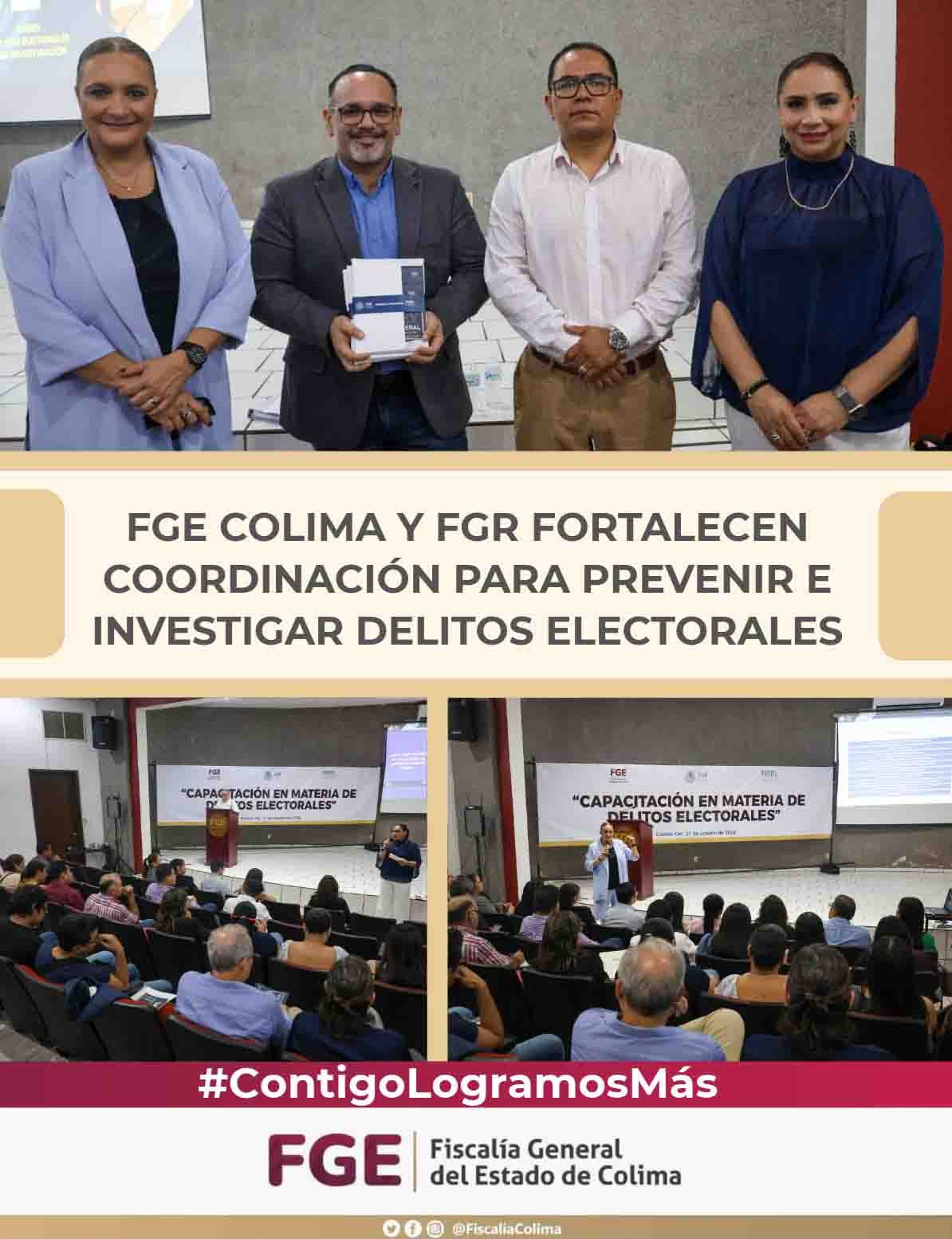 FGE Colima y FGR fortalecen coordinación para prevenir e investigar delitos electorales