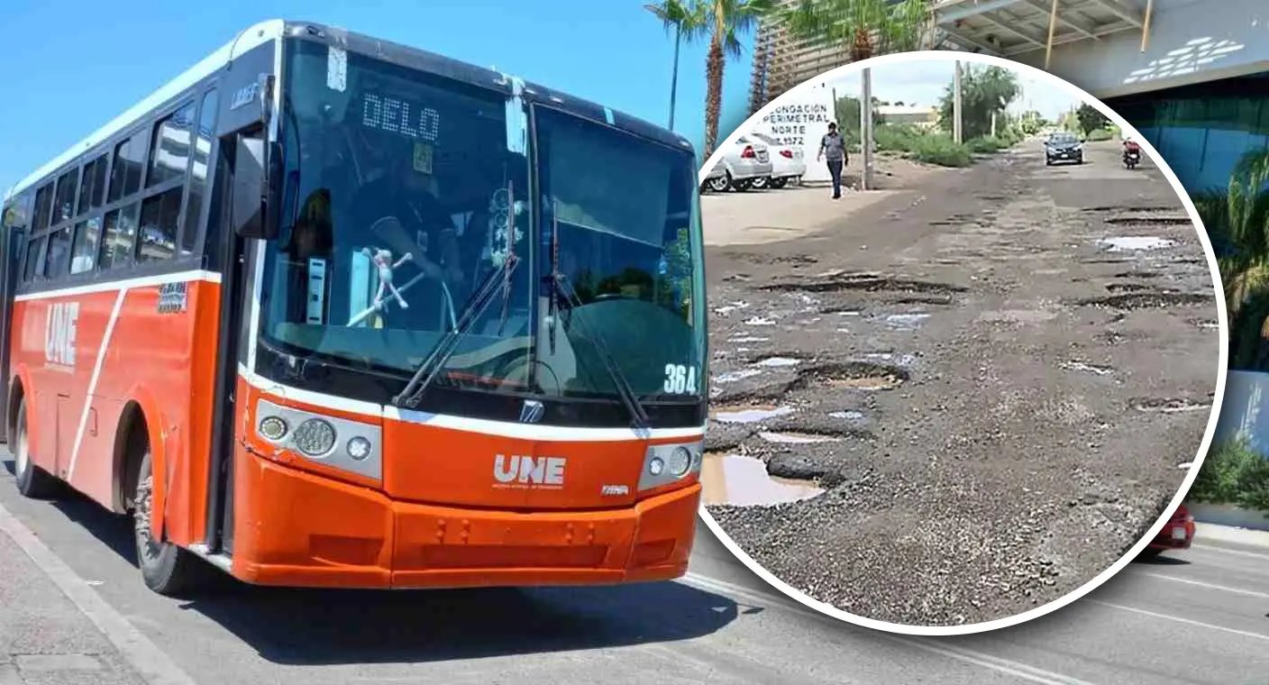 Afectan fugas y baches camiones urbanos en Hermosillo; llaman a rehabilitar calles para tener buen servicio