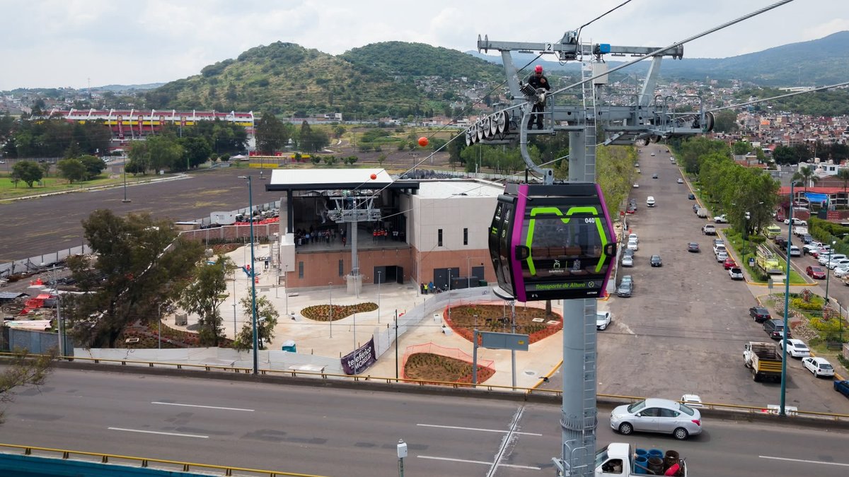 Ya prueban las cabinas del teleférico de Morelia; primera fase conectará el Estadio Morelos con el Obelisco