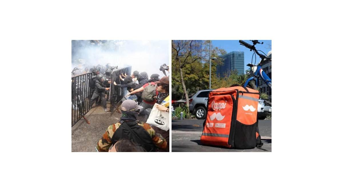 Video muestra a repartidor de Rappi lanzando objetos contra policías en protesta de Guadalajara