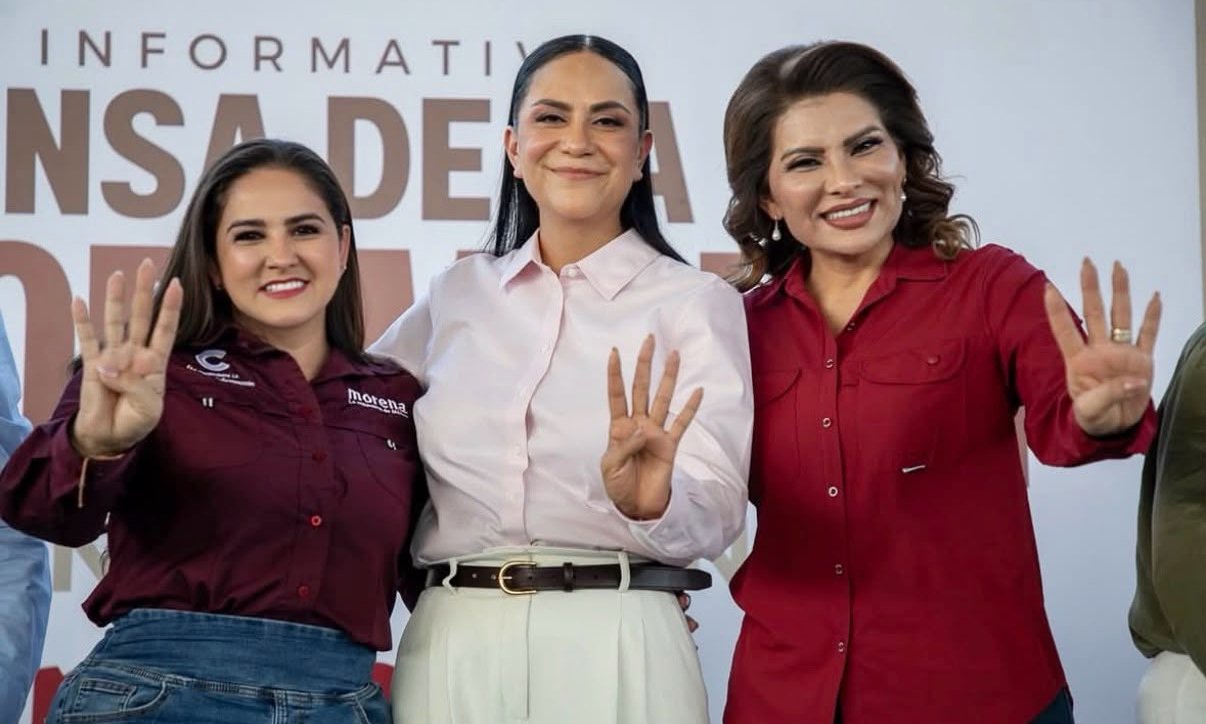 Celida López da la bienvenida a Ariadna Montiel en su visita a Hermosillo