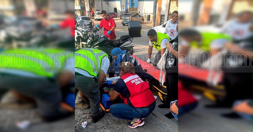 Dos menores resultan graves en Tampico tras choque en moto