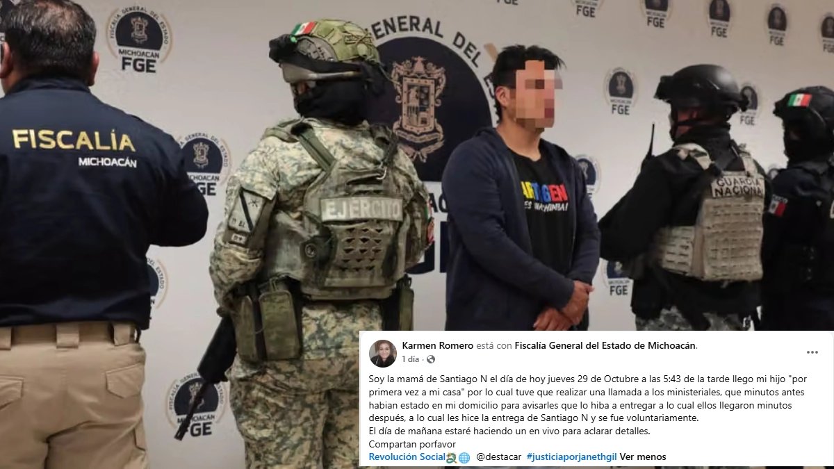Mamá fue quien entrega a su hijo en Valle de Santiago tras ser señalado por feminicidio en Michoacán
