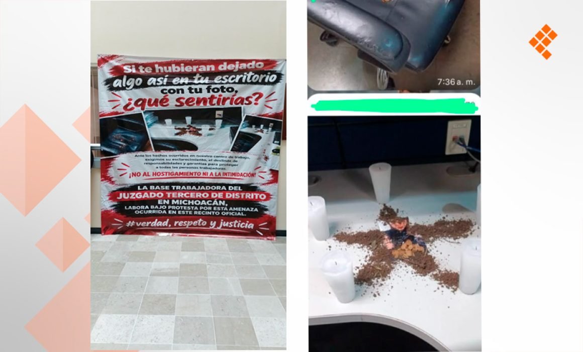 ¡Brujería y veladoras encienden protesta en juzgado de Morelia!