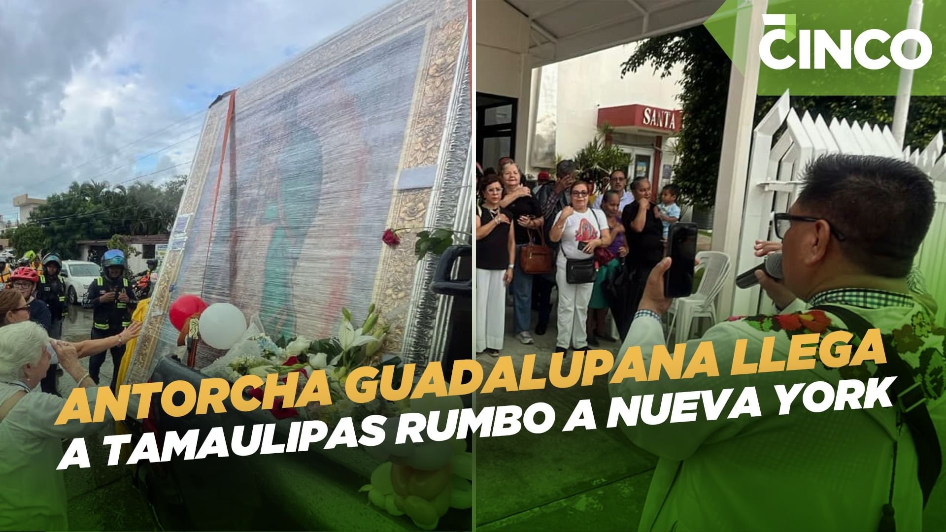 Antorcha Guadalupana llega a Tamaulipas rumbo a Nueva York