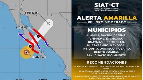 Clima en Hermosillo hoy 29 de septiembre: Se esperan fuertes lluvias por Polo este martes