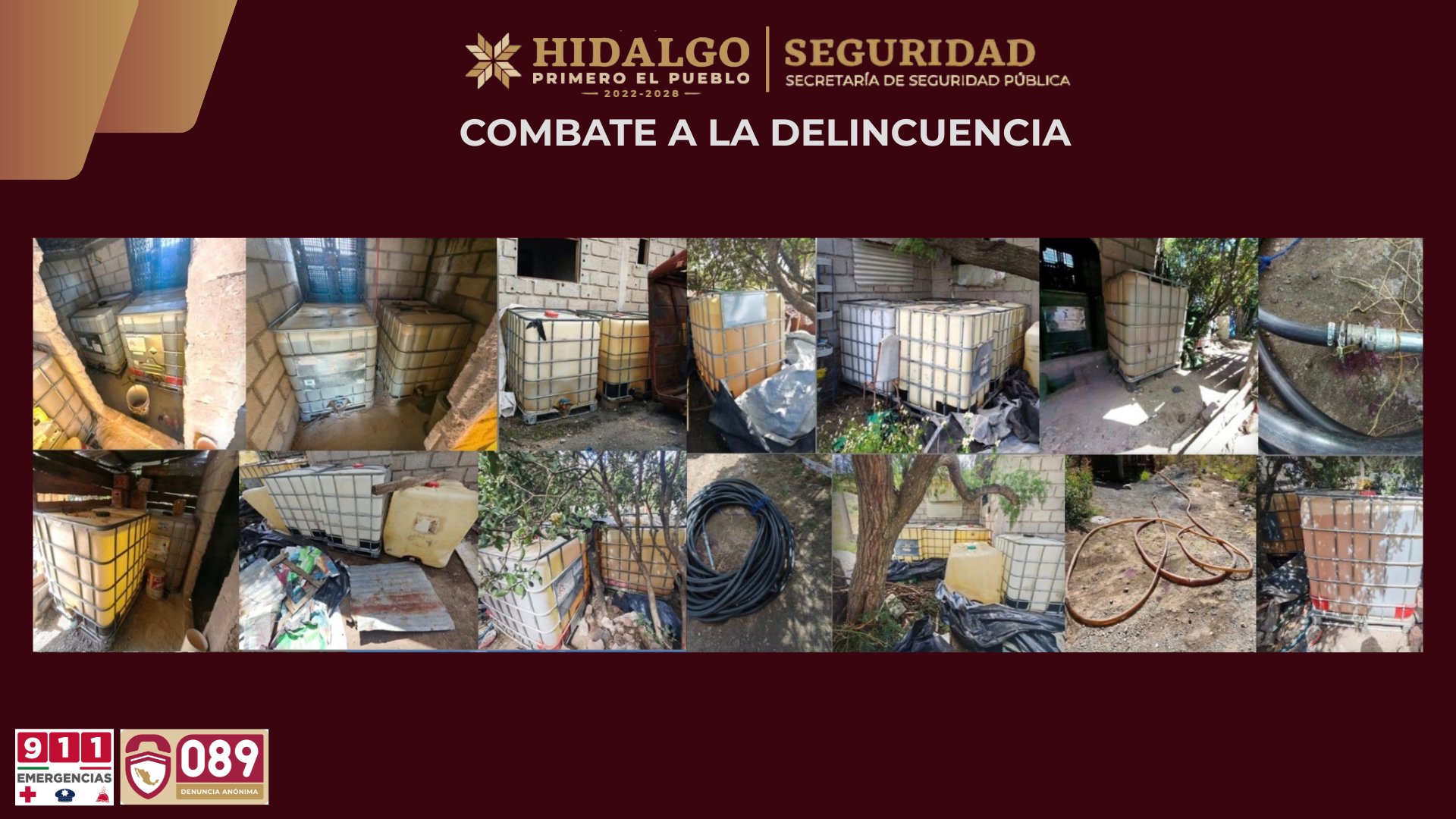 SSPH asegura 20 mil 900 litros de hidrocarburo en Pachuca