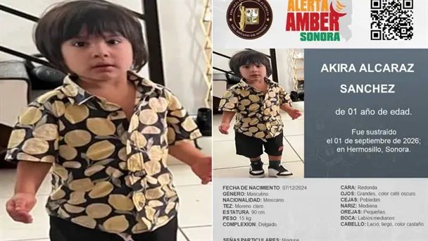 Alerta Amber activada para localizar al menor Akira Alcaraz Sánchez