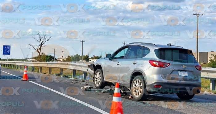 Camioneta choca contra barandal del Libramiento Poniente de Tampico, Tamaulipas