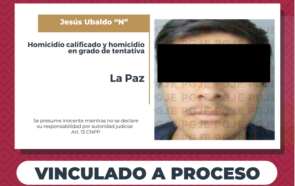 Vinculado a proceso imputado por homicidio calificado con alevosía y tentativa de homicidio calificado con alevosía en agravio de 2 agentes 