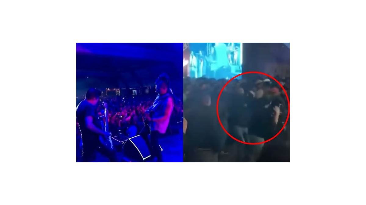 ¡En pleno concierto! Sujetos se enfrentan a golpes durante show de Panteón Rococó en Pachuca | VIDEO