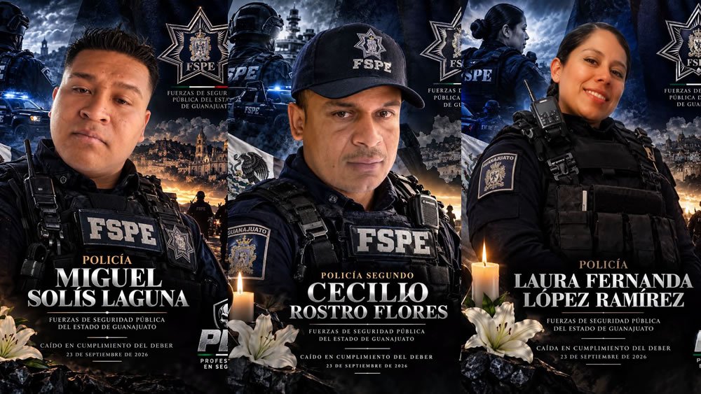 Cecilio, Laura y Miguel: los tres policías abatidos en Comonfort
