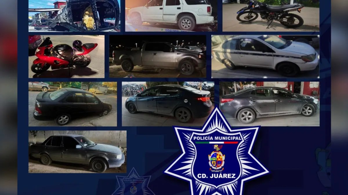 Policía Municipal recupera 10 vehículos robados en Ciudad Juárez