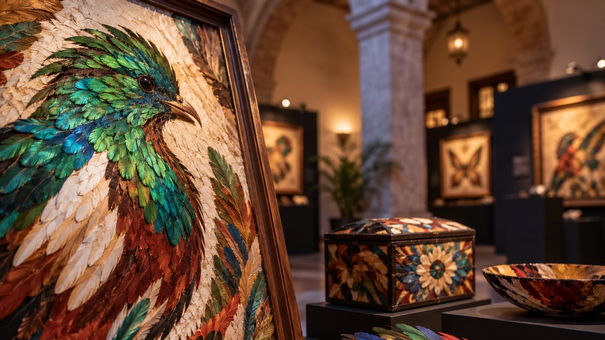 Arte plumaria llegará a Morelia con exposición gratuita en el Museo del Estado de Michoacán