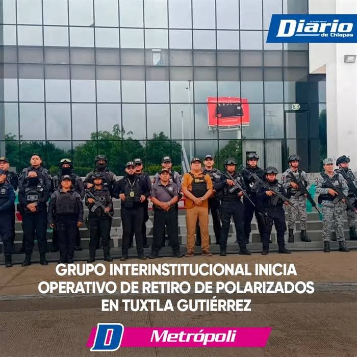Grupo Interinstitucional inicia operativo de retiro de polarizados en Tuxtla Gutiérrez