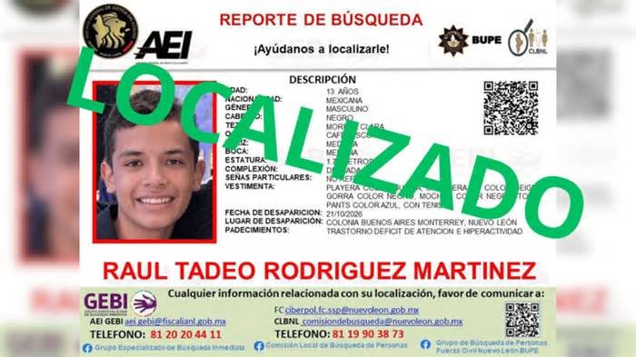 Localizan en CDMX a adolescente de 13 años reportado como desaparecido en Monterrey
