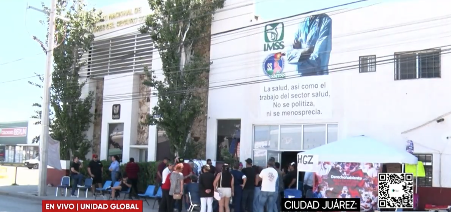Trabajadores sindicalizados del Seguro Social mantienen plantón y bloqueo en Ciudad Juárez