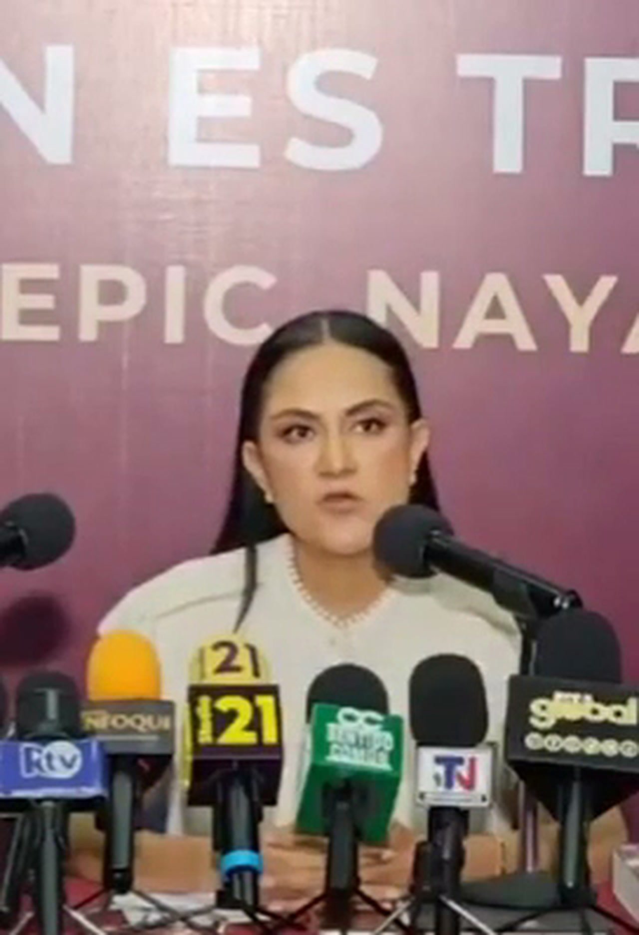 Conferencia de prensa de Geraldine Ponce en Tepic, Nayarit