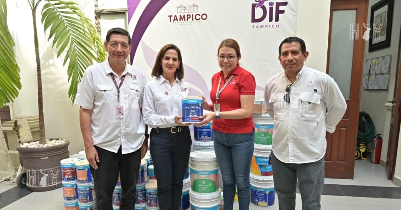 DIF Tampico recibe valioso donativo de pintura por parte de Comex