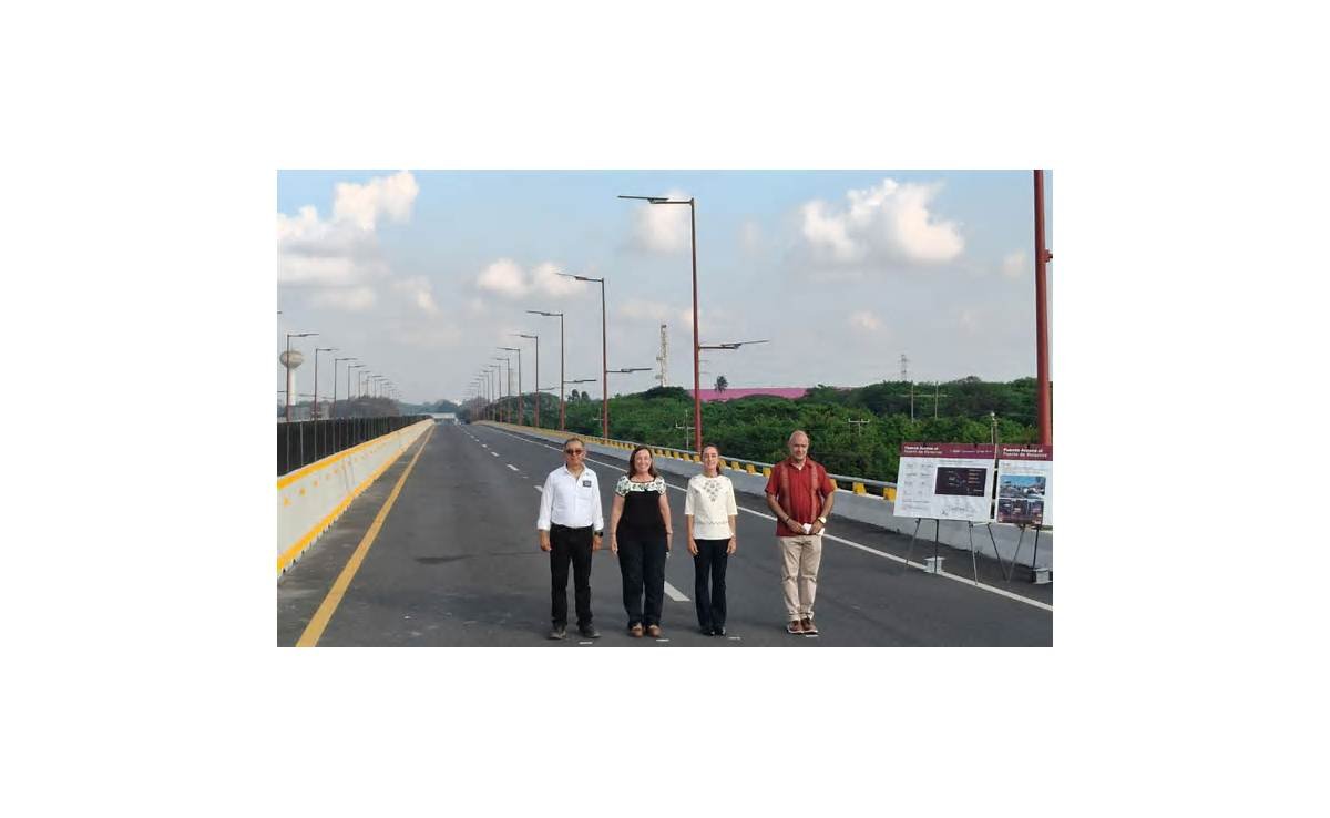 Sheinbaum inaugura puente de acceso al puerto de Veracruz; inversión asciende a los 860 mdp
