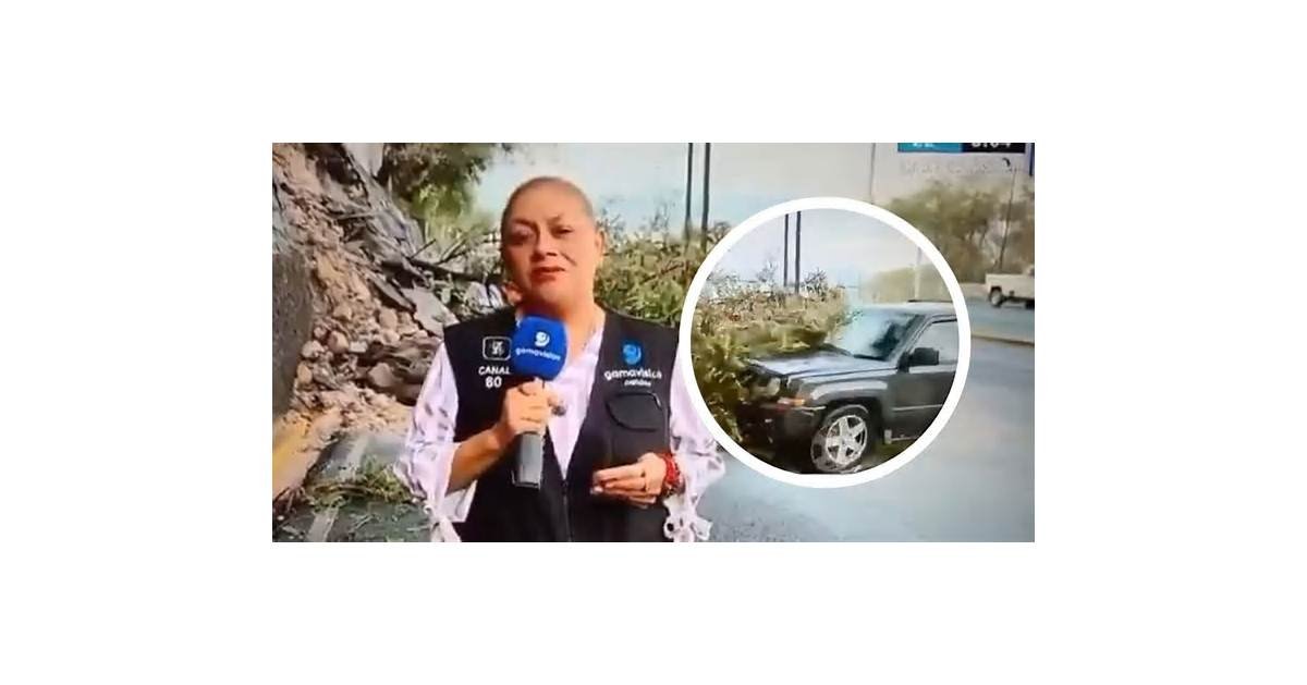 Conductor atropella en vivo a reportera y camarógrafo en Monterrey, Nuevo León | VIDEO
