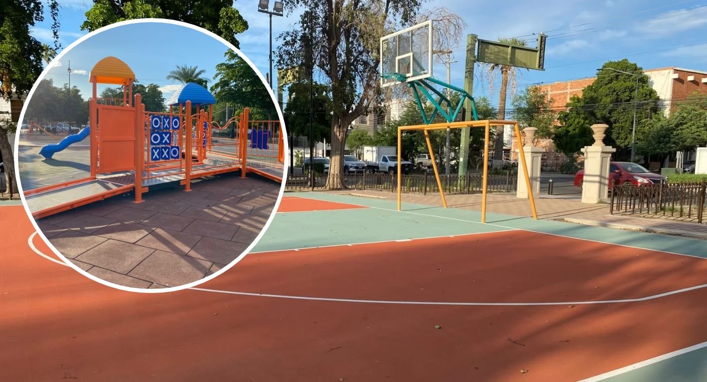 Reabren juegos infantiles y cancha de basquetbol en camellón Hidalgo de Hermosillo