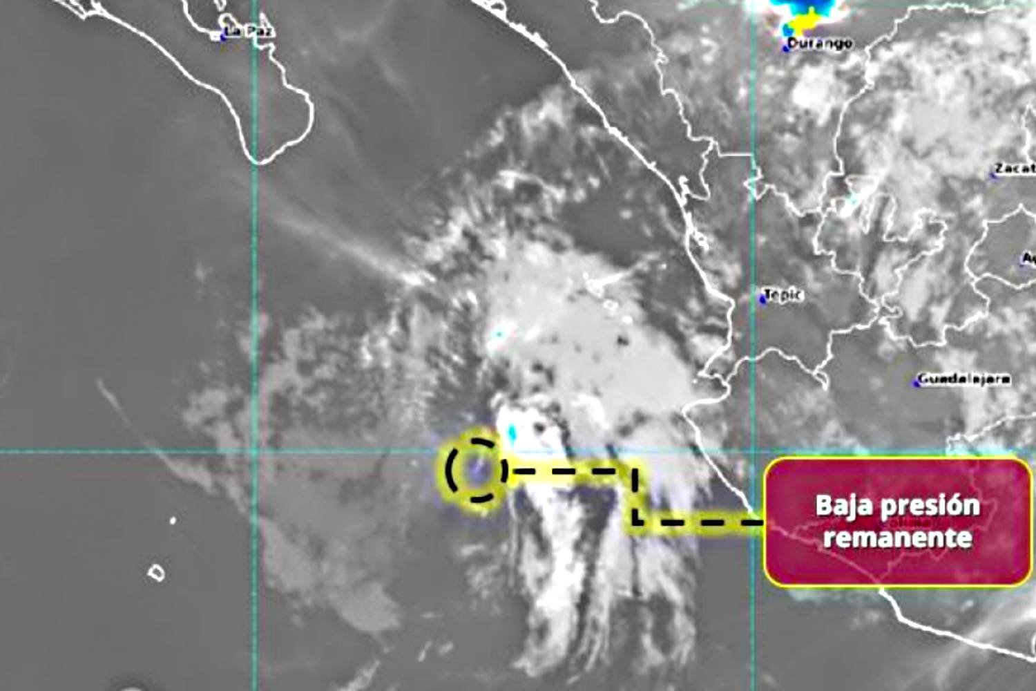 Trudy se debilita y deja de ser amenaza para BCS; prevén lluvias aisladas en La Paz
