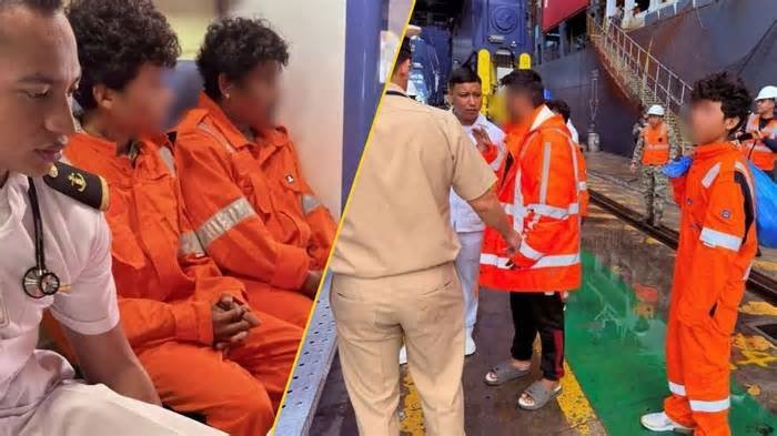 Desembarcan en Veracruz pescadores rescatados; autoridades mantienen operativo por tripulante extraviado