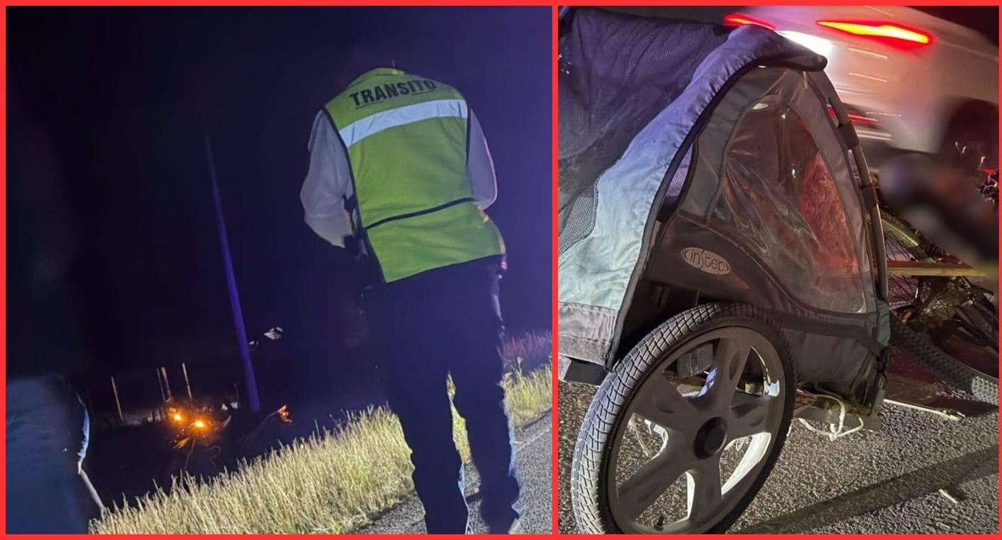Choque entre motocicleta y bicicleta, en carretera Hermosillo-Ures, deja un hombre y dos menores lesionados