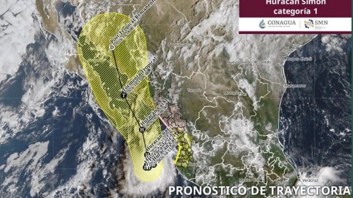 Huracán Simón sigue cambiando de trayectoria y apunta hacia Hermosillo, Sonora