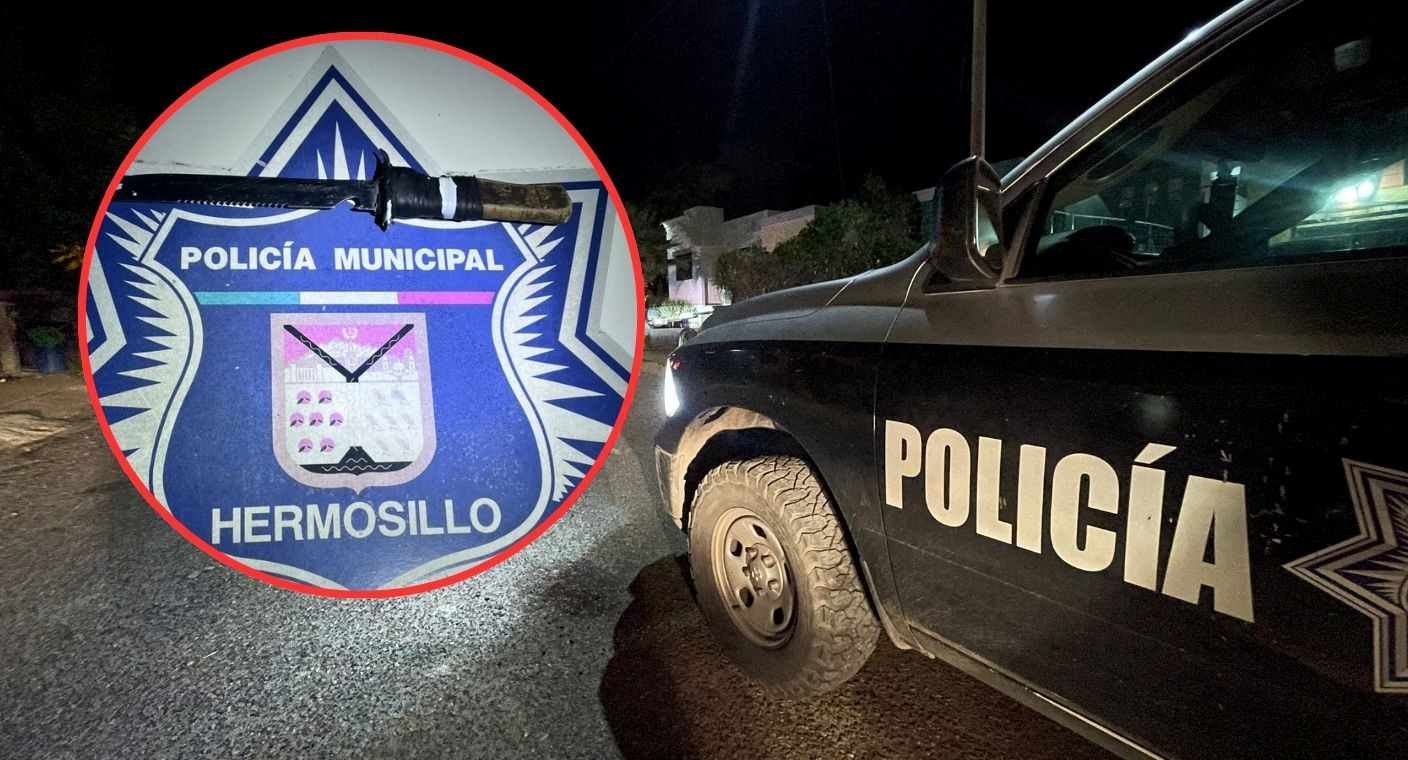 Detienen a hombre por robar dos paquetes de pañales y portar un cuchillo de 23 cm al norte de Hermosillo