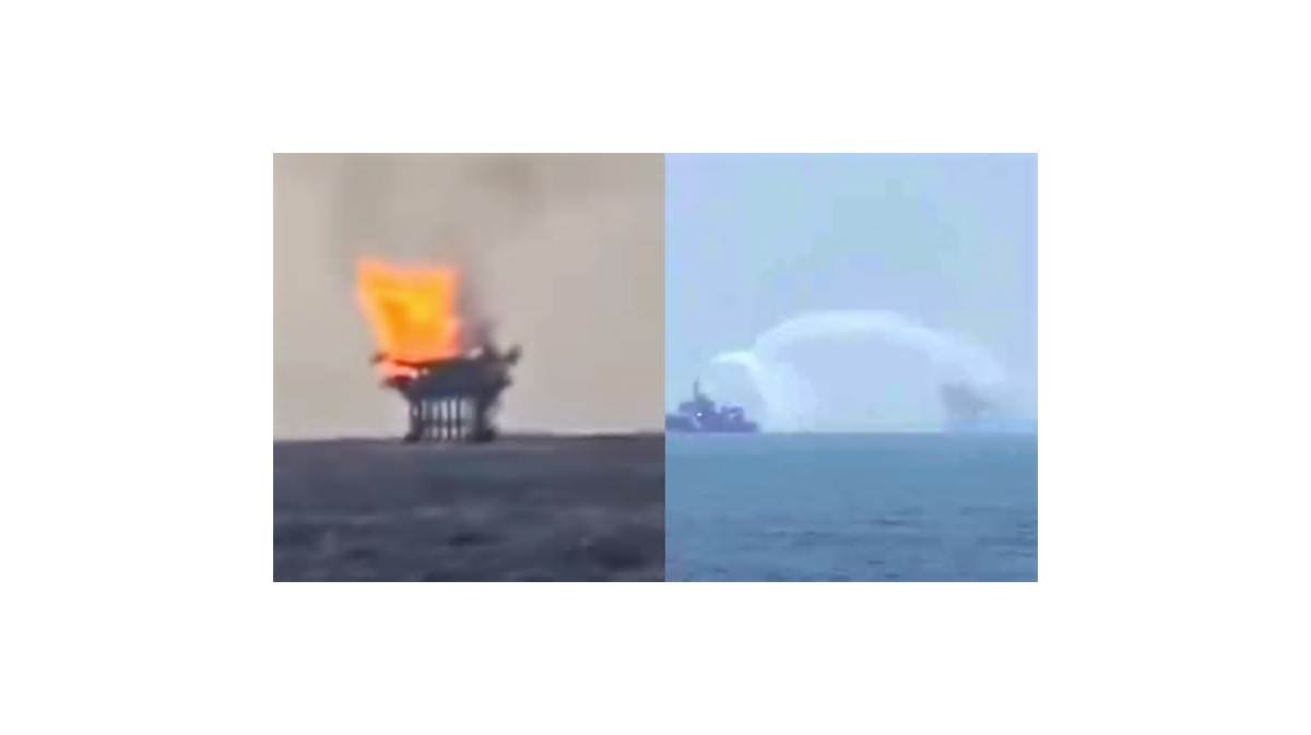 ¡Fuego en el Golfo! Se incendia la plataforma Abkatún-H de Pemex en Campeche | VIDEO
