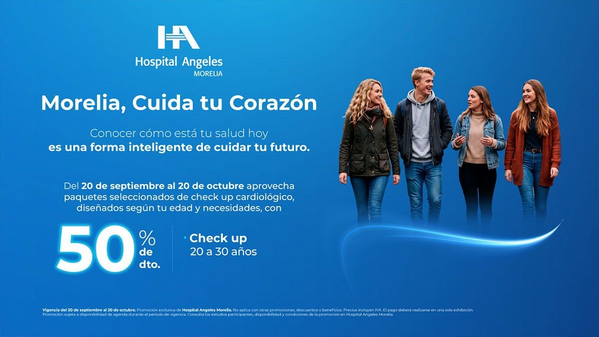 Morelia, cuida tu corazón: Hospital Angeles Morelia promueve la prevención de enfermedades cardiovasculares