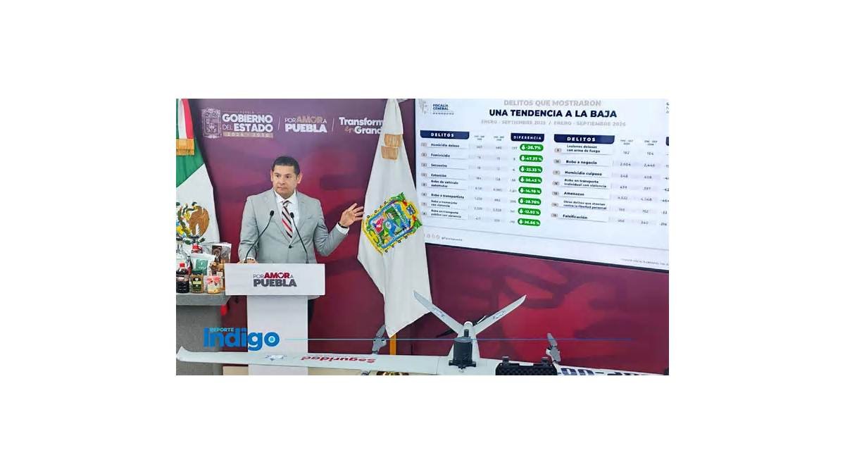 Armenta consolida una Puebla más segura, el estado registran tendencia a la baja en varios delitos
