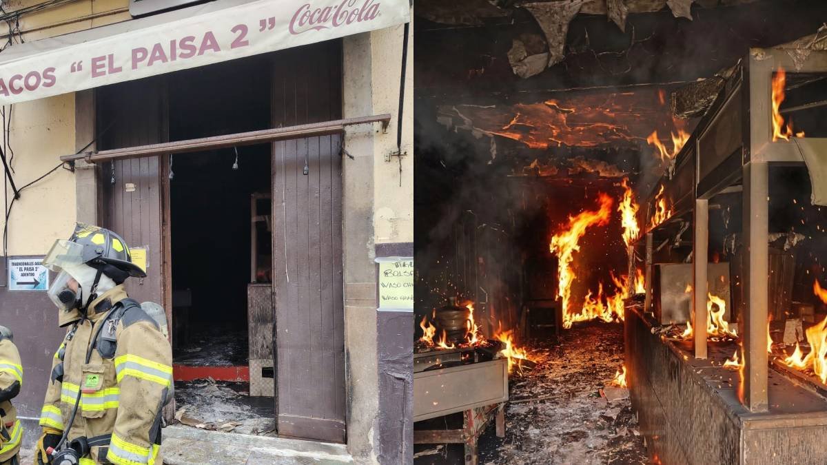 Incendio consume la taquería “El Paisa 2” en pleno centro de Guanajuato capital