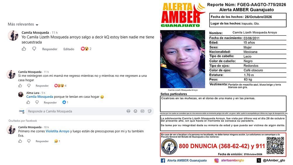 Desaparece adolescente de 15 años en Irapuato