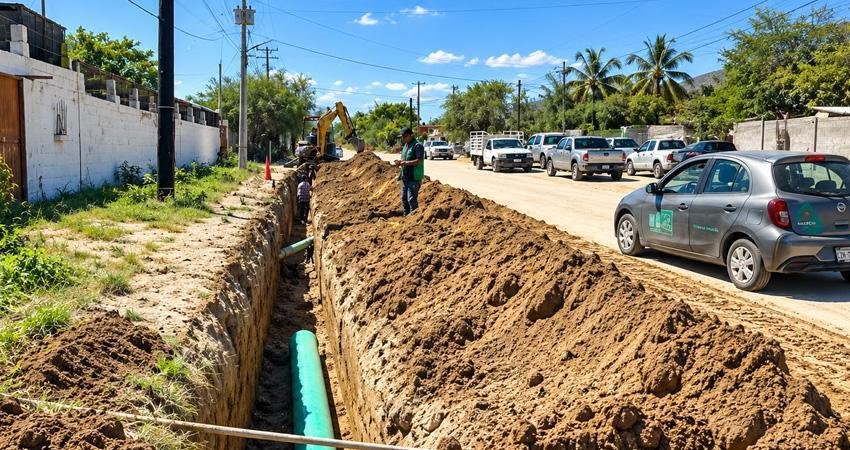 OOMSAPAS La Paz inicia obra de drenaje en colonia El Progreso
