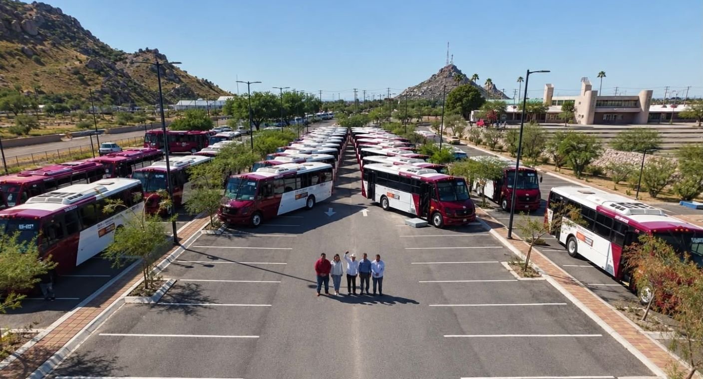 Hermosillo incorpora 20 nuevos camiones al transporte público y suma más de 170 desde 2023
